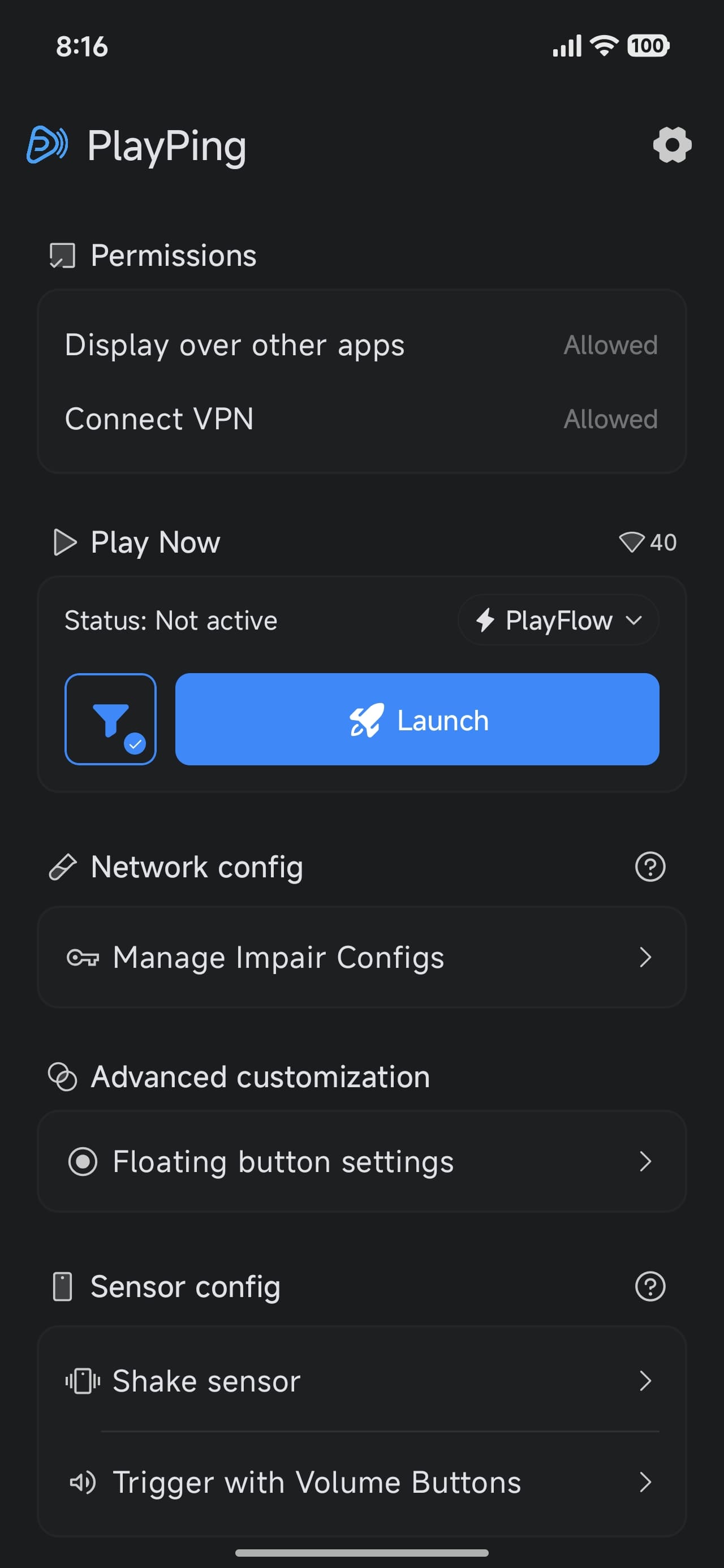 PlayPing app screenshot